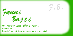 fanni bojti business card